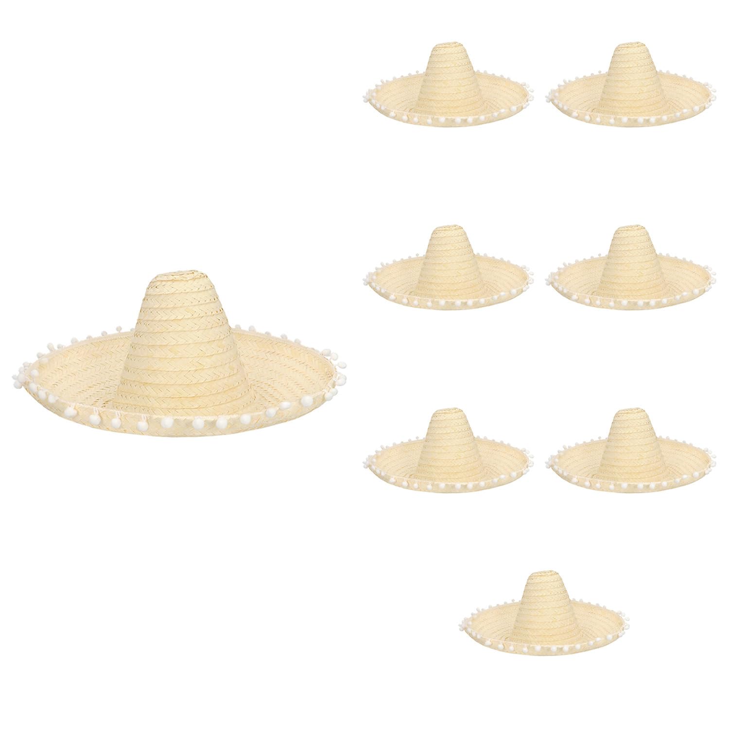 Boland - Sombrero para adultos, juego de 8 unidades, sombrero mexicano para disfraces, carnaval, fiestas temáticas, tocados