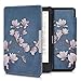 Produktbild kwmobile Hülle kompatibel mit Tolino Shine 3 - Kunstleder eReader Schutzhülle - Magnolien Taupe Weiß Blaugrau