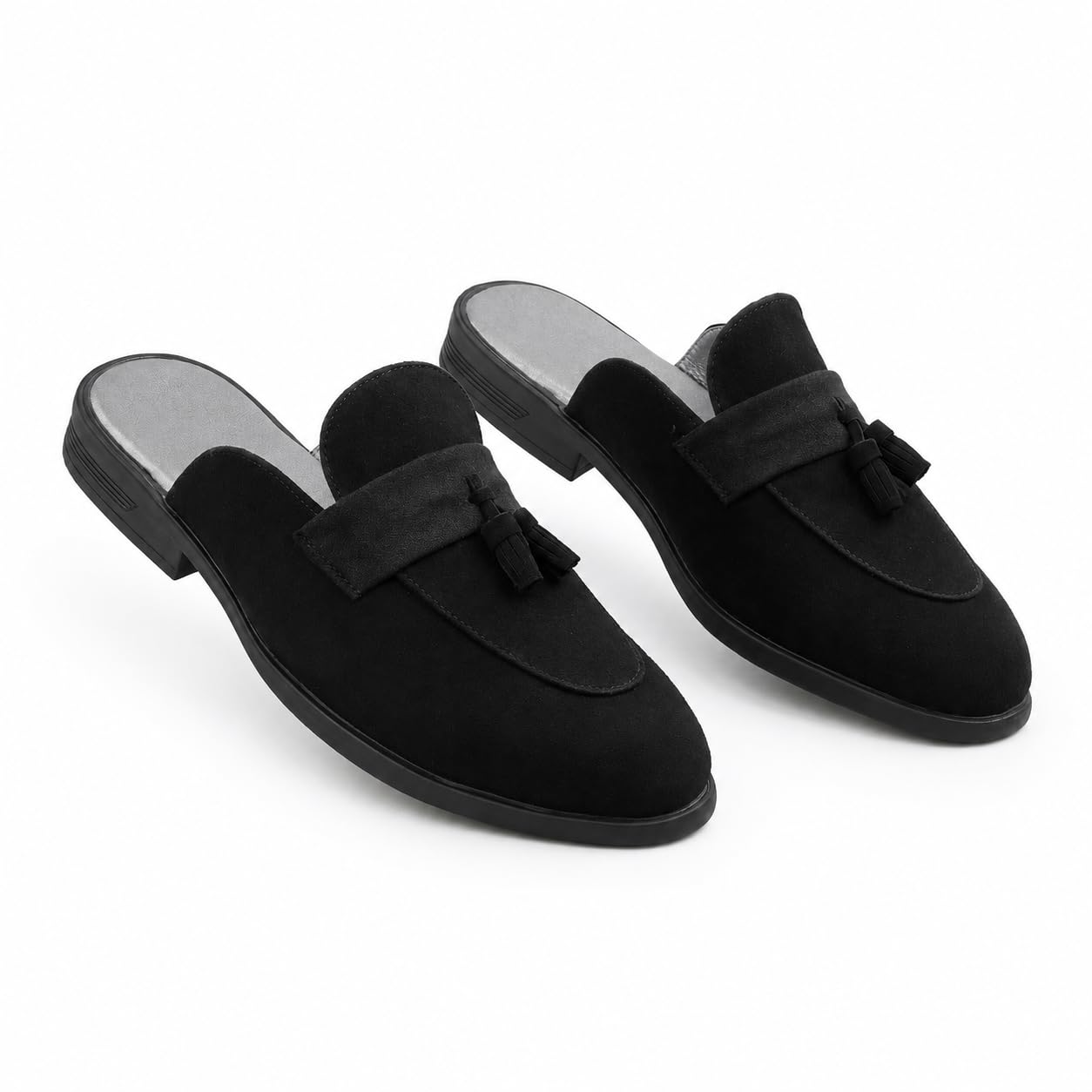Men's Faux Suede Mules with Tassel Design and Slip On Loafers for Casual & Everyday Wear Shoes with Lighweight TPR Sole.-image-38