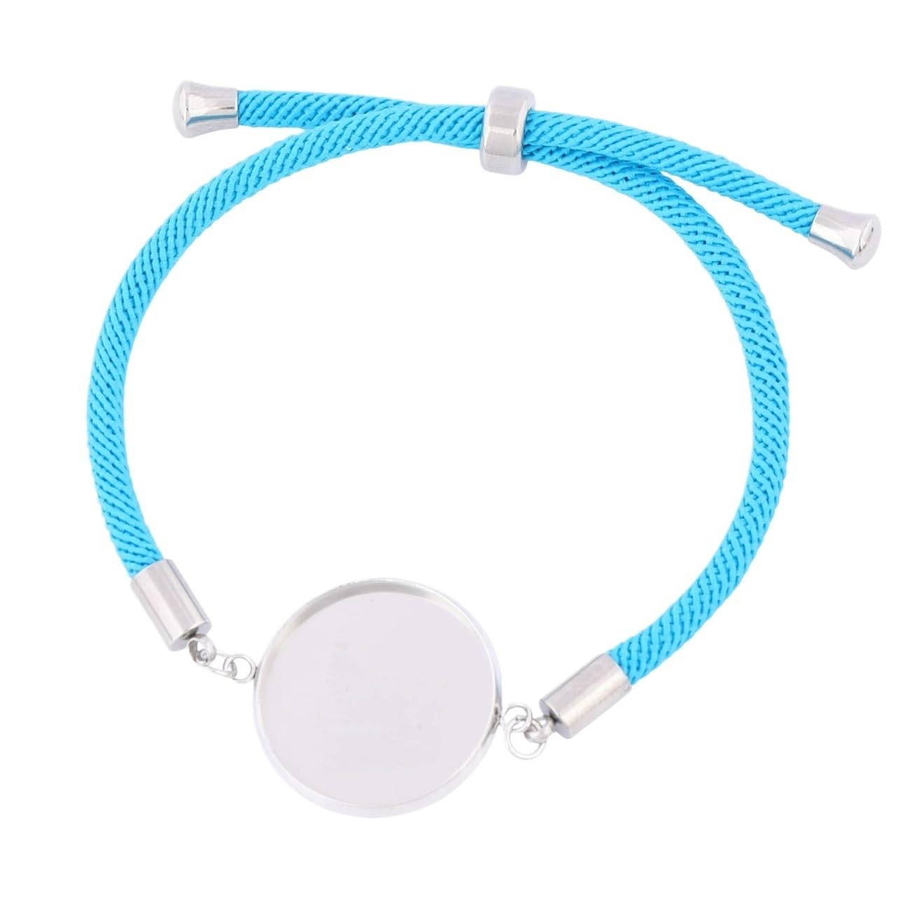 zyrqon 6pcs Adjustable Rope Chain Bracelet Blanks for 20mm Cabochon Bezel Settings DIY Jewelry Making