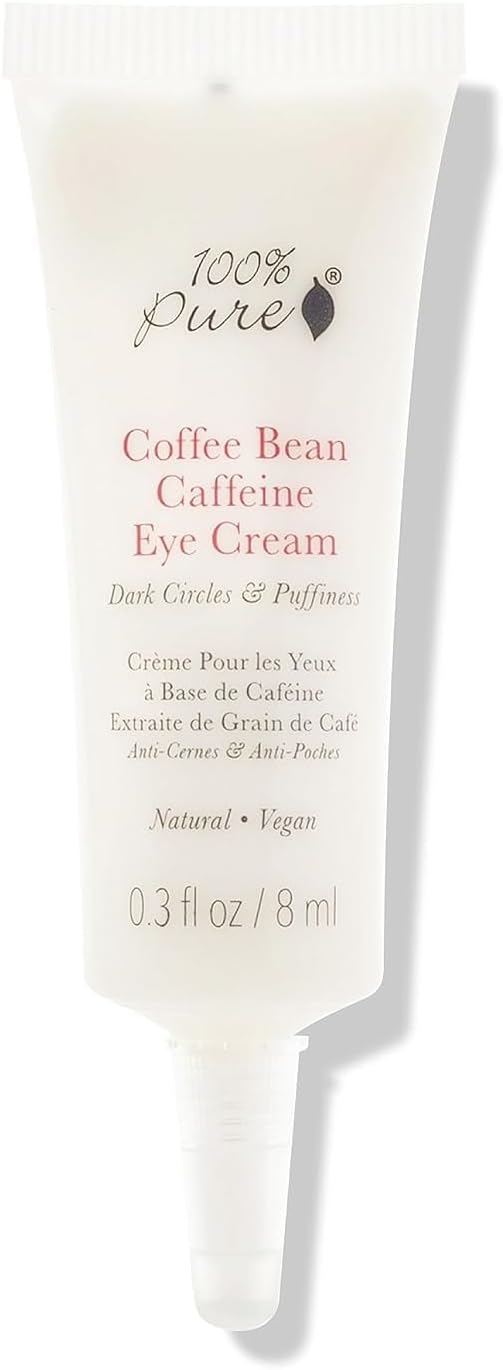 100% Pure カフェイン配合 ローズヒップオイル アイクリーム 自然由来成分 目元保湿 アイケア 乾燥対策 コーヒーから作られたアイクリーム ミニサイズ 8ml / 0.3 oz 並行輸入品