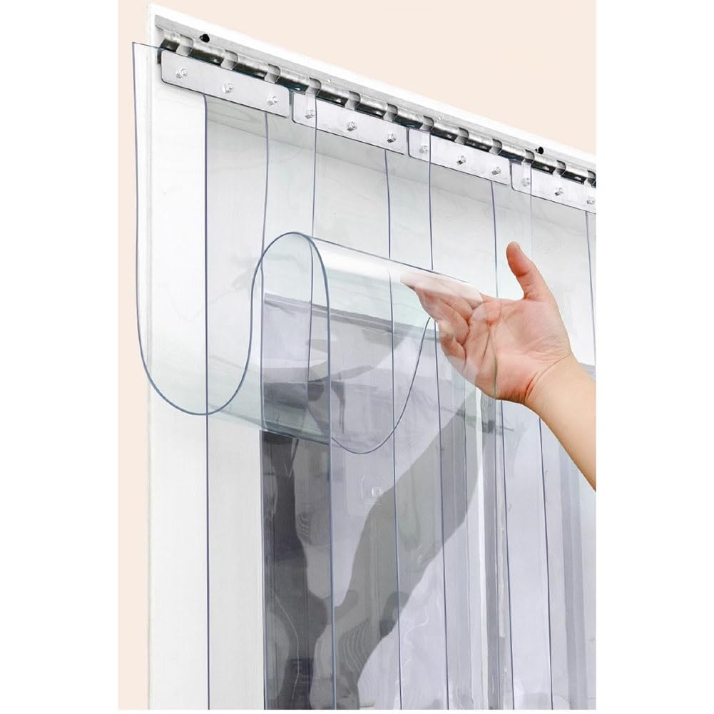 Generisch PVC-Streifenvorhang-Set für Gefrierschränke, Kühlräume und Lagerhallentüren – 5-teiliger Vinyl-Streifenvorhang (0,75 x 2,2 m) für Energieeffizienz und Temperaturkontrolle