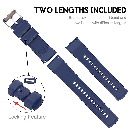 Image of Ritche Christmas Gift Silicone Watch Bands 18mm 20mm 22mm 24mm Quick Release Rubber Watch Bands for Men, White Elephant Gifts, Stocking Stuffers For Men