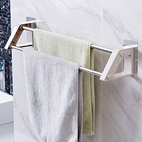 Porte-serviette sans perçage avec rail de rangement étanche blanc