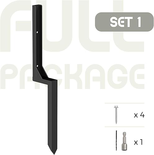 Miniatura 9 de WIMART Kit de reparación de postes de cerca, poste de acero resistente, poste de anclaje de poste de tierra para reparación, poste de valla de