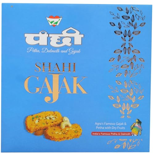 Image of Panchhi Shahi Gud Gajak 250g - Homemade Traditional Agra Gazak (Since 1926), Gajjak Made with Sesame Seeds, Gur & Dry Fruits | Crispy Tilkut Chikki, Healthy Jaggery Sweet for Winter, Festival & Gift