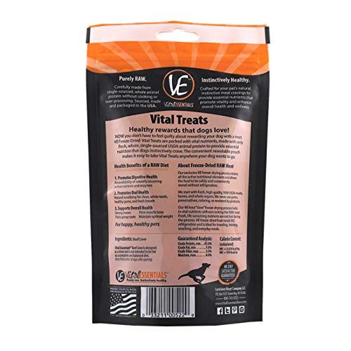Vital Essentials Freeze Dried Dog Treats, Dog Snacks Made In The Usa, All Natural Dog Treats, Great Training Treats For Dogs, Beef Liver 2.1 Oz #TOP1