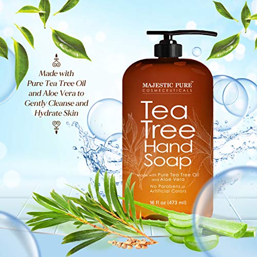 image for Majestic Pure Tea Tree Hand Soap - Liquid Hand Wash with Pure Aloe Ver