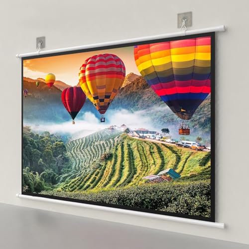 Pantalla de proyección manual 72" 4:3 blanca portátil miniatura 3