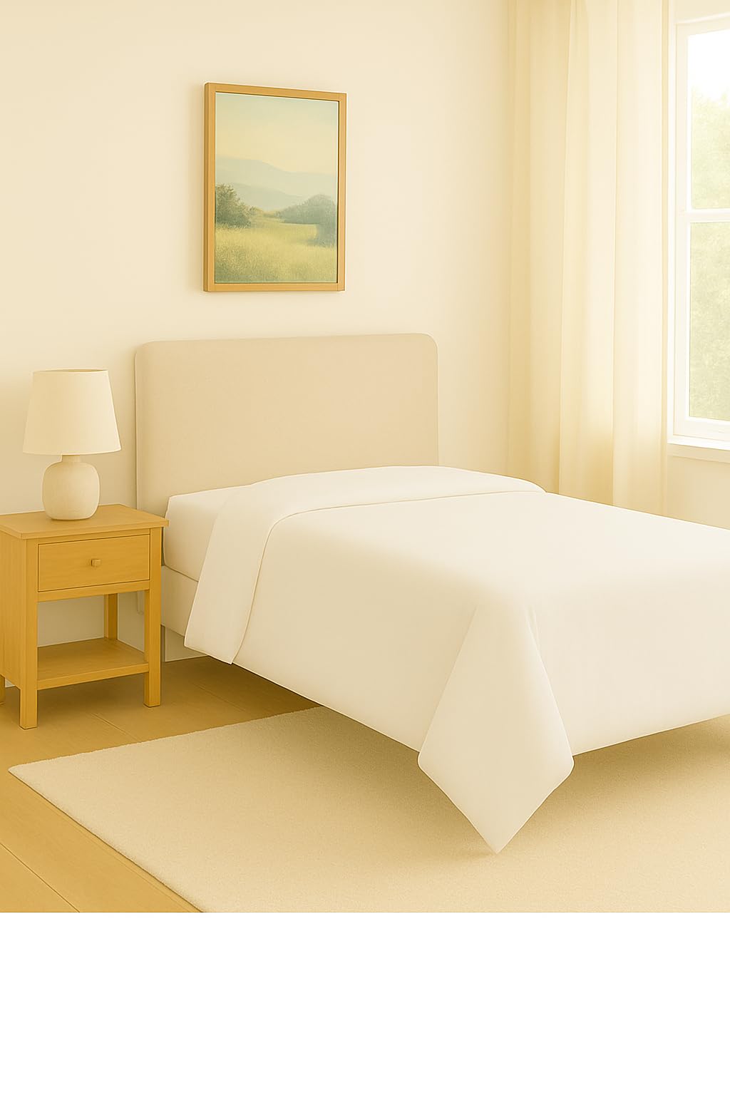 Comfortnights White Flame Retardant Bed Linen Single Duvet Cover - Envelope End (White), Certified To Bs7175 Ignition Source 5+7, Also Known As Crib 7 Or Fr Source 7.