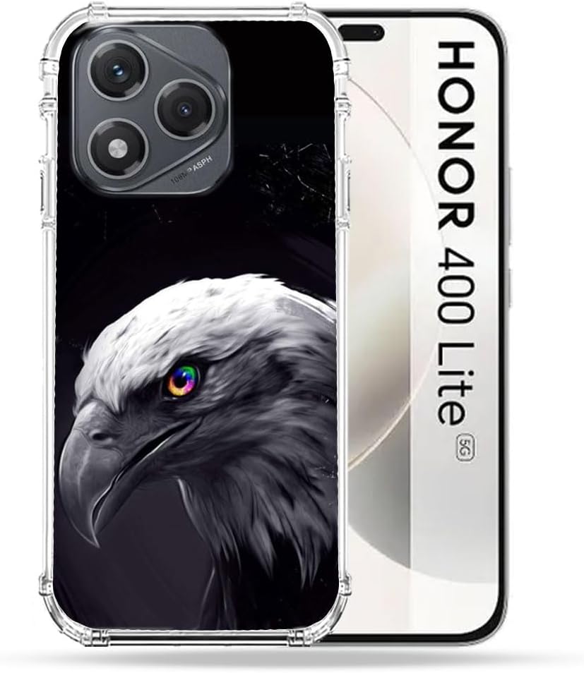 Cokitec Honor 400 Lite 5G Black Animal Royal Eagle Reinforced Case Cover