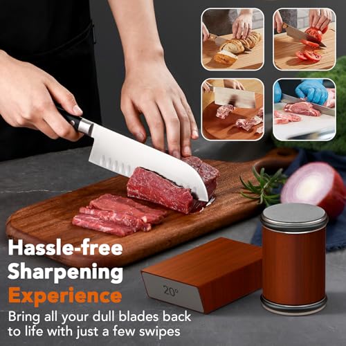 Rolling Knife Sharpener for Razor Sharp Edges, Easy Kitchen Knife Sharpening Tool Kit for Steel of Any Hardness, 15 & 20 Degrees Powerful Magnetic Holder - Image 5