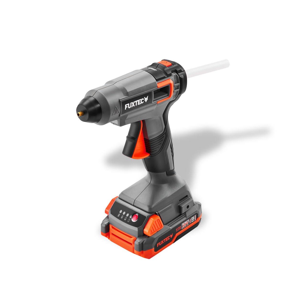 FUXTEC 20V Akku HeißklebepistoleC FX-E1GG20-SET inkl. Akku und Ladegerät, Klebepistole für 11mm Klebesticks, automatische Abschaltung, starke Klebeleistung für Holz/Textilien/Keramik/Leder uvm.