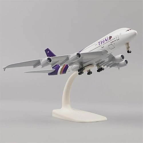 Miniatura 3 de Modelo de avión a escala 1400 para Thai Airways A380, réplica de metal, material de aleación de fundición, simulación de aviación, modelo de Airbus,