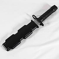 Vista 4 de Zonzxcv Cuchillo de utilería de juguete para niños, cuchillo falso seguro para fiesta de Halloween, 10 pulgadas (negro con vaina)