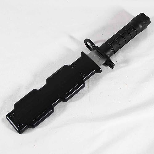 Miniatura 4 de Zonzxcv Cuchillo de utilería de juguete para niños, cuchillo falso seguro para fiesta de Halloween, 10 pulgadas (negro con vaina)