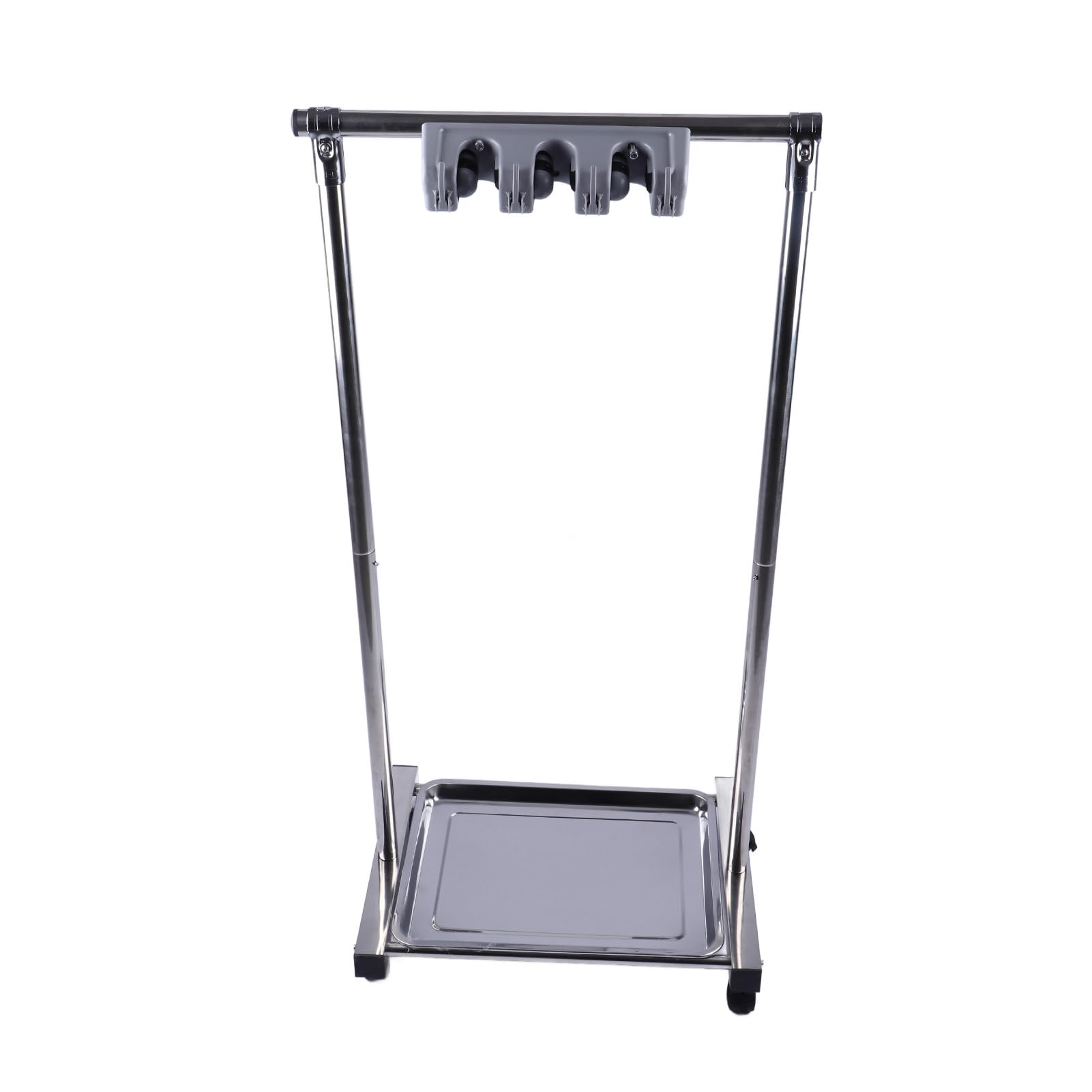 AUNMAS Porta Scopa e Scopa, Organizer per Attrezzi in Acciaio Inossidabile con 3 Ripiani, Portaoggetti Mobile 43,3 X 16,1 X 21,7 Pollici per Garage Domestico, Lavanderia, Balcone (slot)