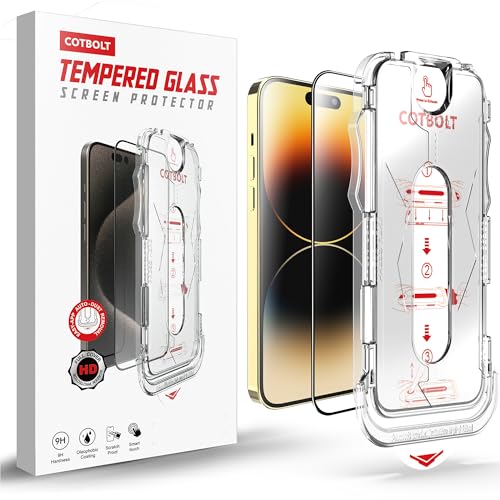 Image of Tempered Glass for iPhone 14 Pro Tempered Glass Screen Protector with (Easy Installation Kit) Anti Scratch, Bubble Free