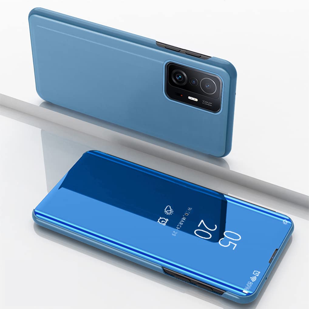 LINER Cover Con Finestra Per Xiaomi 11T Pro/11T 5G - Custodia A Libro Traslucida Con Supporto, Rosa - 2