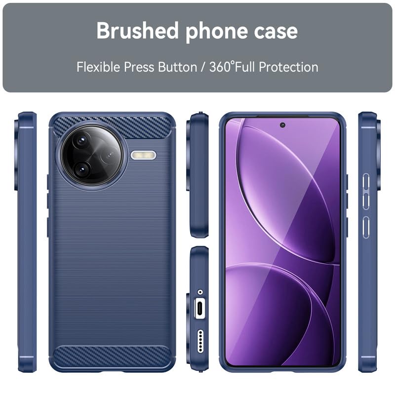 Image of Hybrid Carbon Fiber Back Case for Poco F7 Ultra (Blue)