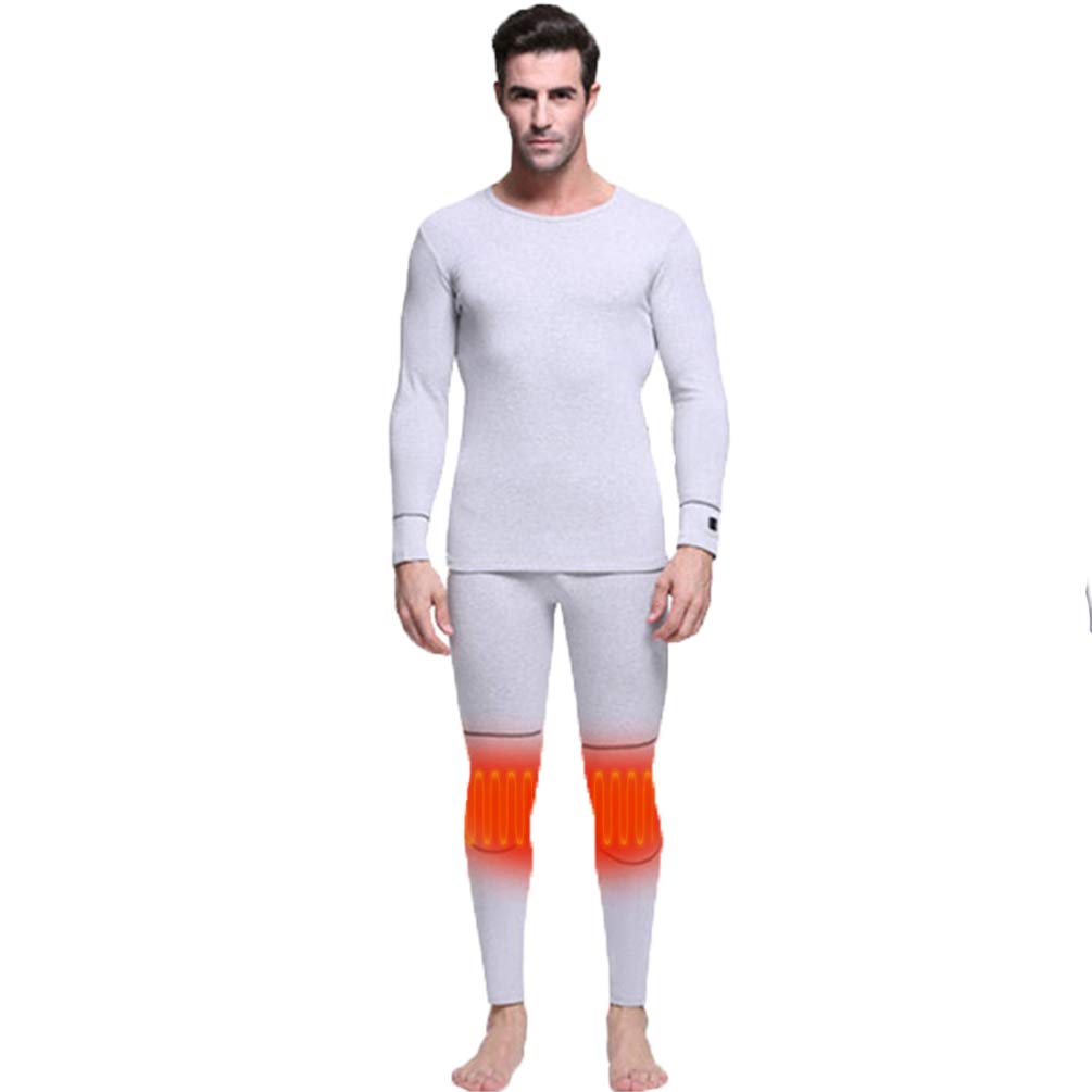 Sun Will Men's Electric Heated Thermal Underwear Set: Battery-Powered Anti-Freeze Base Layer
