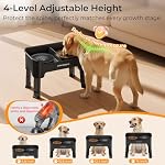 URPOWER Mess Proof Elevated Dog Bowls 4 Height Adjustable Raised Stand with No Spill Water Bowl and Slow Feeder Dog Bowls Non-Slip Food and Water Bowl Set for Small, Medium & Large Dogs - Image 6