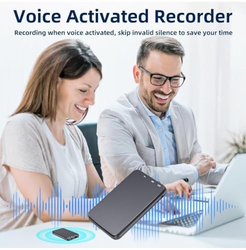 Image of SECURINNOV 32GB Slim Voice Recorder Slimmest Mini Voice Activated Audio Device | 750 Hours Recording Capacity | 30 Hours Battery Life with Premium Metal Case & MP3 Playback (Slim 32gb)