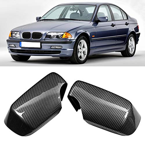 Car Rearview Mirror Cover,Carbon Fiber Style Door Wing Protector Add on Side Fits for E46 1998-2005, popular, normal - Image 2
