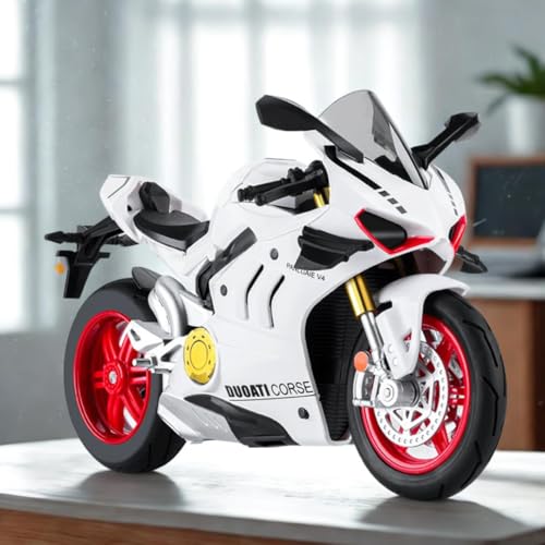 Image of PLUSPOINT Diecast Motorcycle Toy Bike 1:10 Scale Model Vehicles Alloy Simulation Super Bike Also for Car Dashboard Adult Alloy Motorbike Toy Simulation Model Vehicle Toy Street Machine Kids Gift
