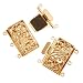 Filigree Box Clasp, 3 Strand Rectangle 23mm, 2 Clasps, Gold Tone