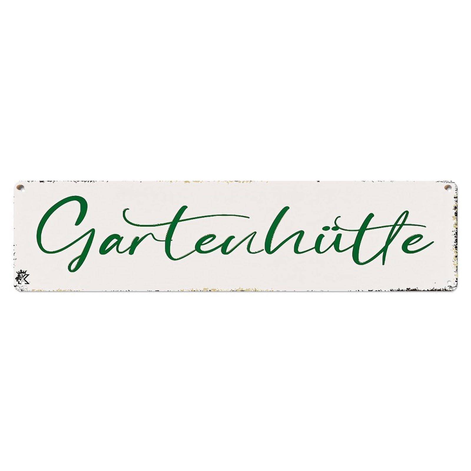 Gartenhutte Script Text Design Metal Tin Sign Plaque