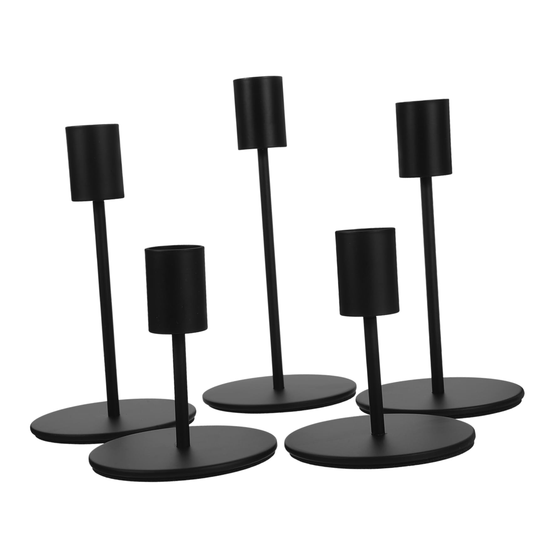 TOPBATHY Candeliere in Metallo Nero, Stile Europeo, 5 Pezzi, Ferro Robusto per Centrotavola Moderno, Decorazione Hotel e Matrimonio, Elegante e Durevole
