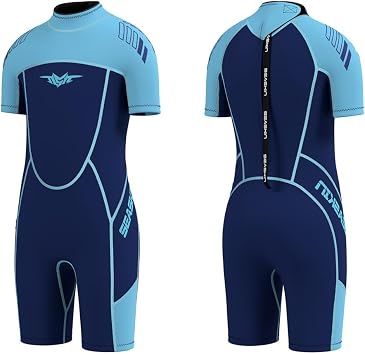 Seaskin Kids Wetsuit for Boys Girls Toddler 3mm Neoprene Wet Suits Back Zip Thermal Swimsuits for Swimming Diving Surfing