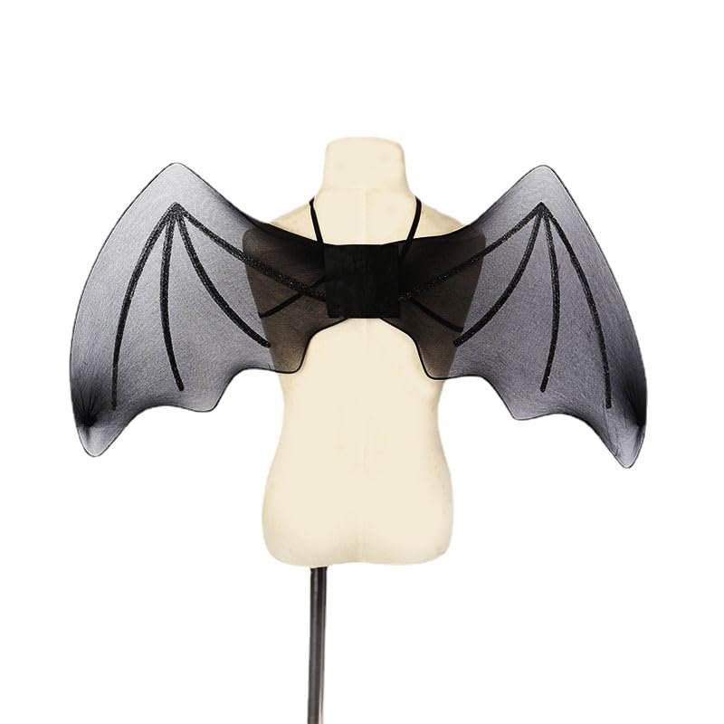 USUKUSI Halloween Party Cosplay Costumes Holiday Decorations, Devil Wings Black Mesh bat wings Women, Men