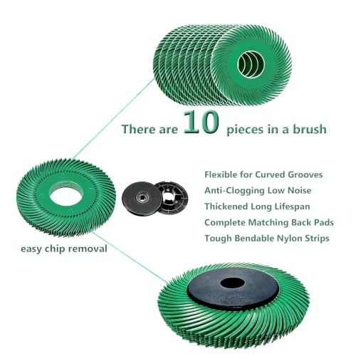 Image of Radial Bristle Brush, 6 in x 1 /2 in x 1 in, 50#, 1SET,Ten Single Piece with Adapter