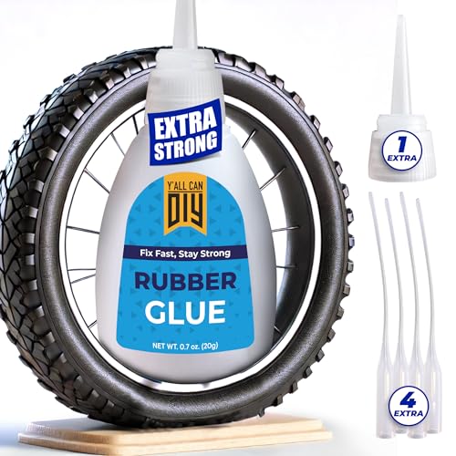 Y'allCanDiy Super Glue for Rubber - Cyanoacrylate Based Adhesive for RC Tires, Seals, Gaskets, Soles, Hose, Mat & Neoprene, Automotive Parts Repair. Waterproof, Heavy Duty CA Glue