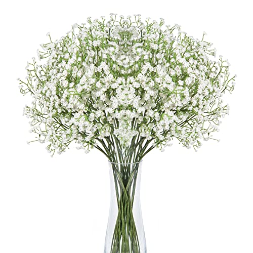 Coferset 10Pcs Fake Babys Breath Flowers Artificial Gypsophila Flowers Real Touch In Bulk For Home Wedding Home Decor (White) #TOP22