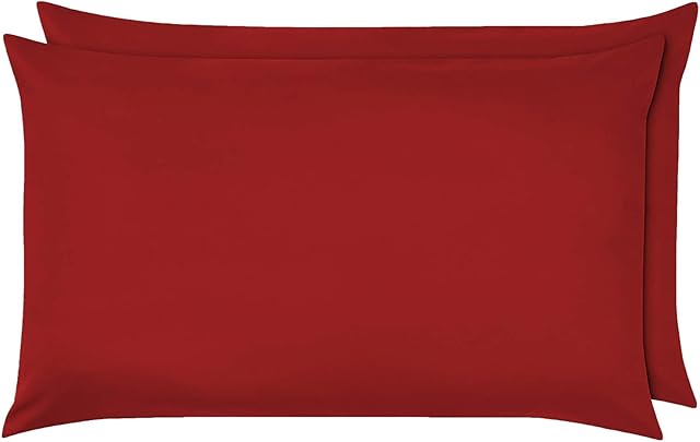 NIYS Luxury Bedding Finest 100% Egyptian Cotton Pillowcase Pair (Red)