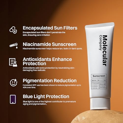 Image of Molecular Company SPF 50+ Pa++++ Face Sunscreen Gel, 50g x 2 | 2X Moisturising than Hyaluronic Acid | With 5% Niacinamide, 3% Panthenol, 3% Lecorice, 1% Birch Sap l All Skin Type For Men & Women