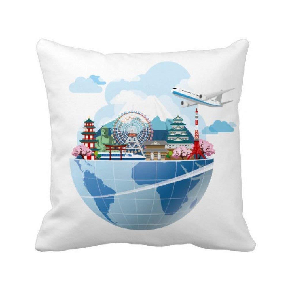 Housse de coussin Japon Fuji Sakura carrée pour décoration de voyage