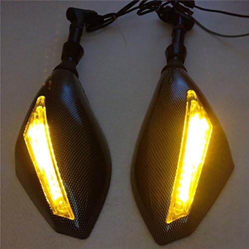 Miniatura 2 de SMT-Integrado LED Señales de Giro Espejos Laterales Compatible con Cruiser Chopper Carbono Con Tornillos M10 Tornillo Nuevo [B075VLPYBF]