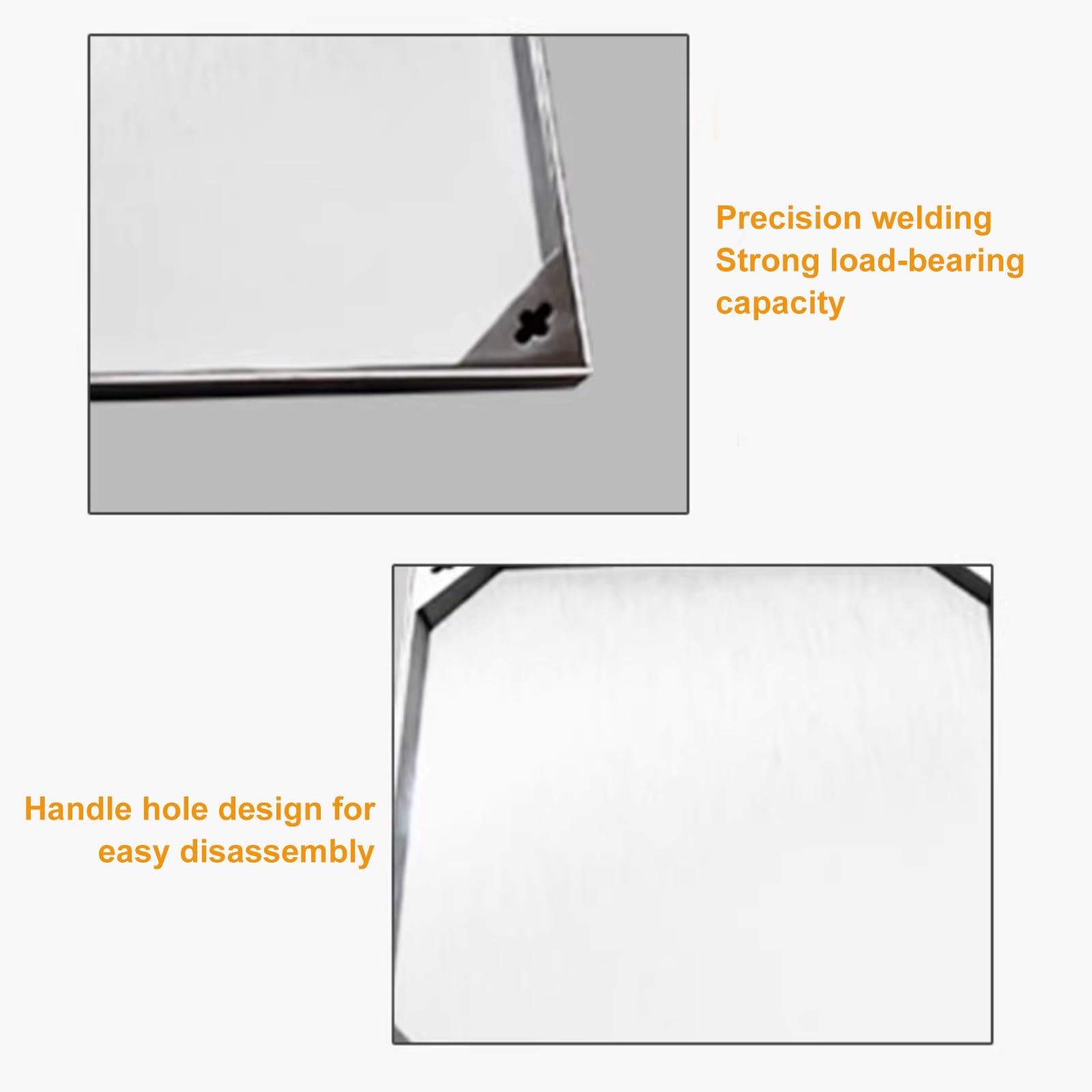 Chiusino Pozzetto in Acciaio Inox con Scarico di Drenaggio, Coperchio per Fossa Settica, Griglia per Fognatura, Coperchio di Ispezione Invisibile in Metallo per Cortile e Marciapiede(70x70x5cm)