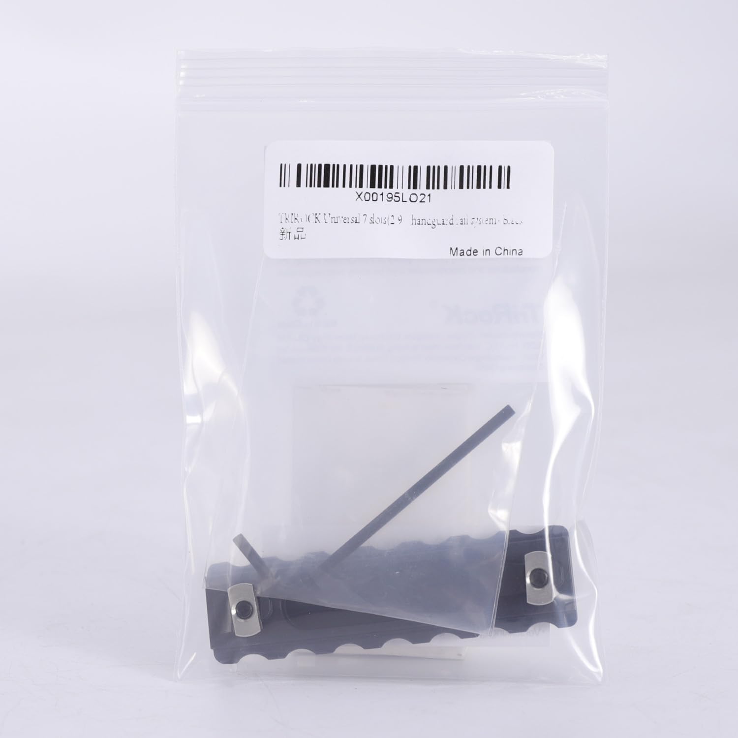 Trirock Universal 7 Slots Picatinny Rail Section KeyMod M-LOK Black