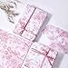 120 Sheets Pink Floral Tissue Paper Chinoiserie Gift Wrapping Paper Vintage Pink White Flowers Packaging Patterned Bulk for Baby Shower Wedding Birthday Party Decor, 14 x 20 Inch