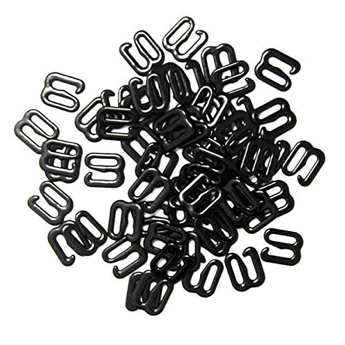 FABLOFT® 100x Metal Black Lingerie Hardware Sewing Clip Hook Eye 8mm for Bra Strap-image-35
