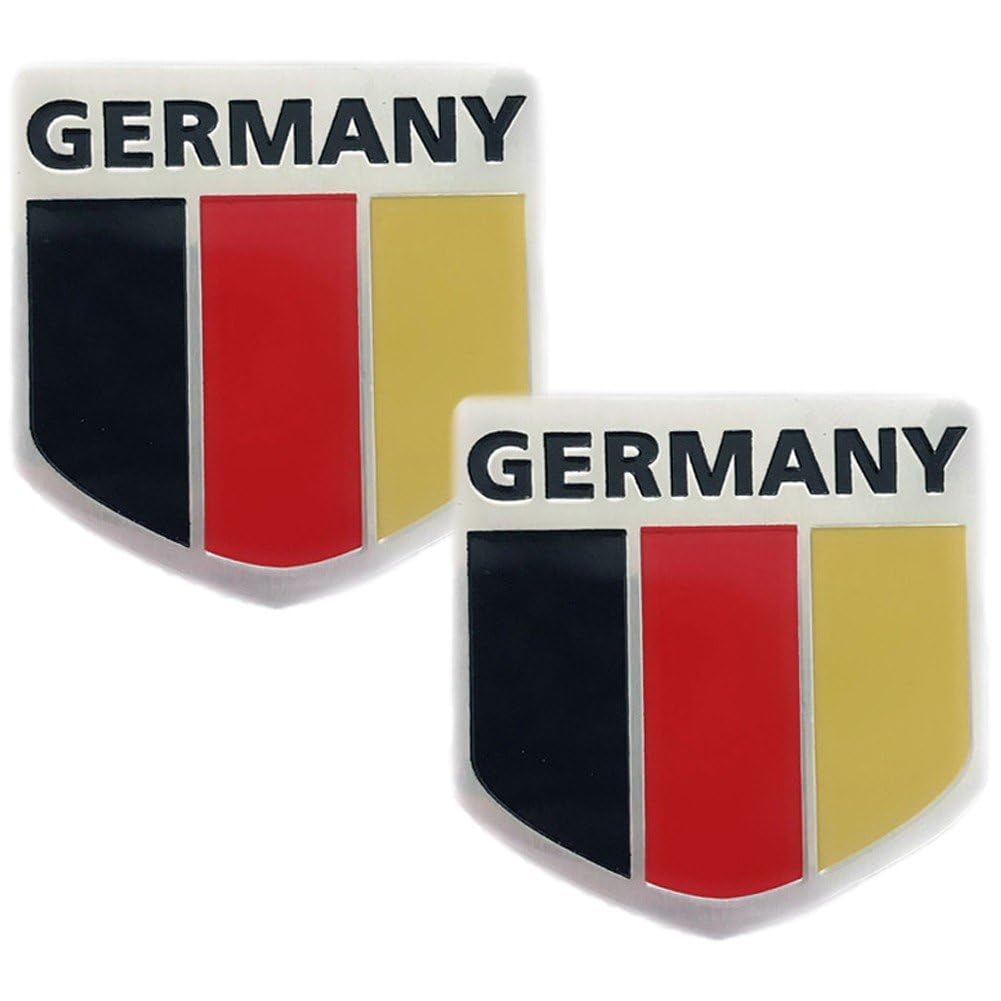 Baokuan 2pcs France Germany England Flag Decal - 3d Metal Look Car Emblem Sticker, Waterproof Badge for Bumper Trunk