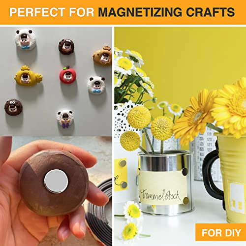 Trymag 70Pcs Refrigerator Magnets, 5 Different Size Small Round Magnets For Fridge, Durable Tiny Cicle Fridge Magnets Mini Rare Earth Magnets For Miniatures, Crafts, Whiteboard, Button Magntes #TOP4