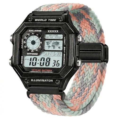 Image of DBLACK ''SKYPIEA'' 18mm Nylon Woven Braided Magnetic Lock Watch Strap / / Compatible for Casio AE-1200WH, AE-1300WH, F-108WH, W-216H & Other Models (Watch not Included)
