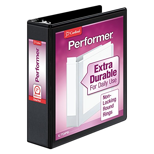 Cardinal Binder, Performer ClearVue, 2 Inch Round Ring, 475-Sheet Capacity, Letter Size 8.5 x 11, Non-Stick PVC-Free, Customizable Covers, Black, Eco-Friendly for Office & School U image 8