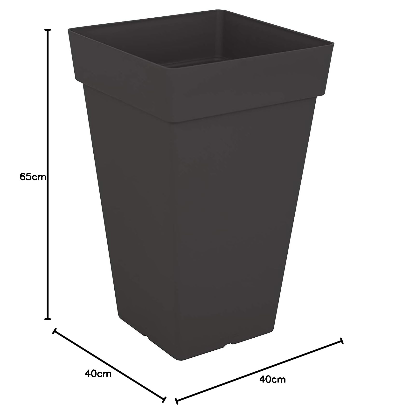CAPRI SQUARE HIGH POT – Quadratischer Blumentopf, 65 Cm Hoch, Anthrazit – Schlankes Design Für Modernes Ambiente
